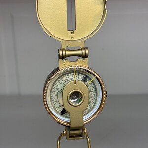 Engineer Directional Liquid Filled Compass Metal Gold Tone